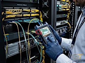 Đo suy hao quang bằng máy đo công suất quang OPM và phát nguồn sáng OLS tại phòng máy chủ