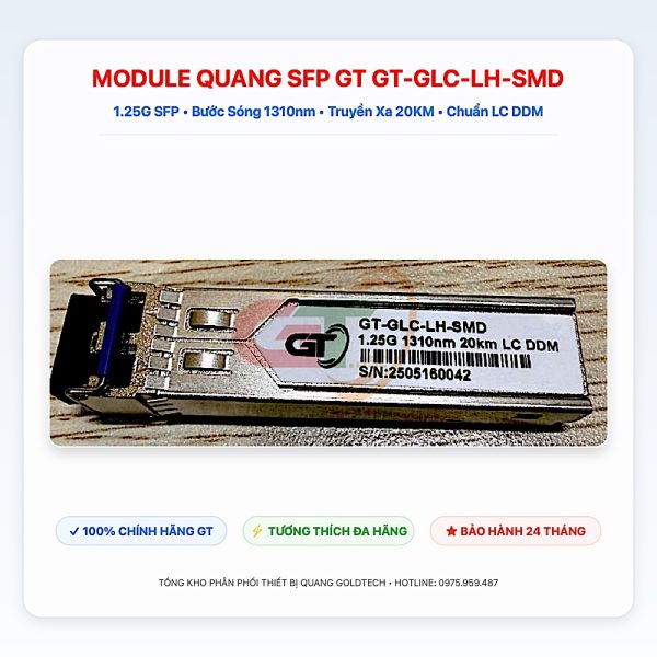 Module Quang SFP GT-GLC-LH-SMD 1.25G 1310nm 20KM Duplex LC