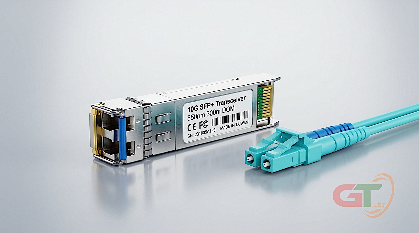 Thiết kế module quang SFP GT GLC-SX-MMD vỏ kim loại mạ niken và cổng kết nối Duplex LC