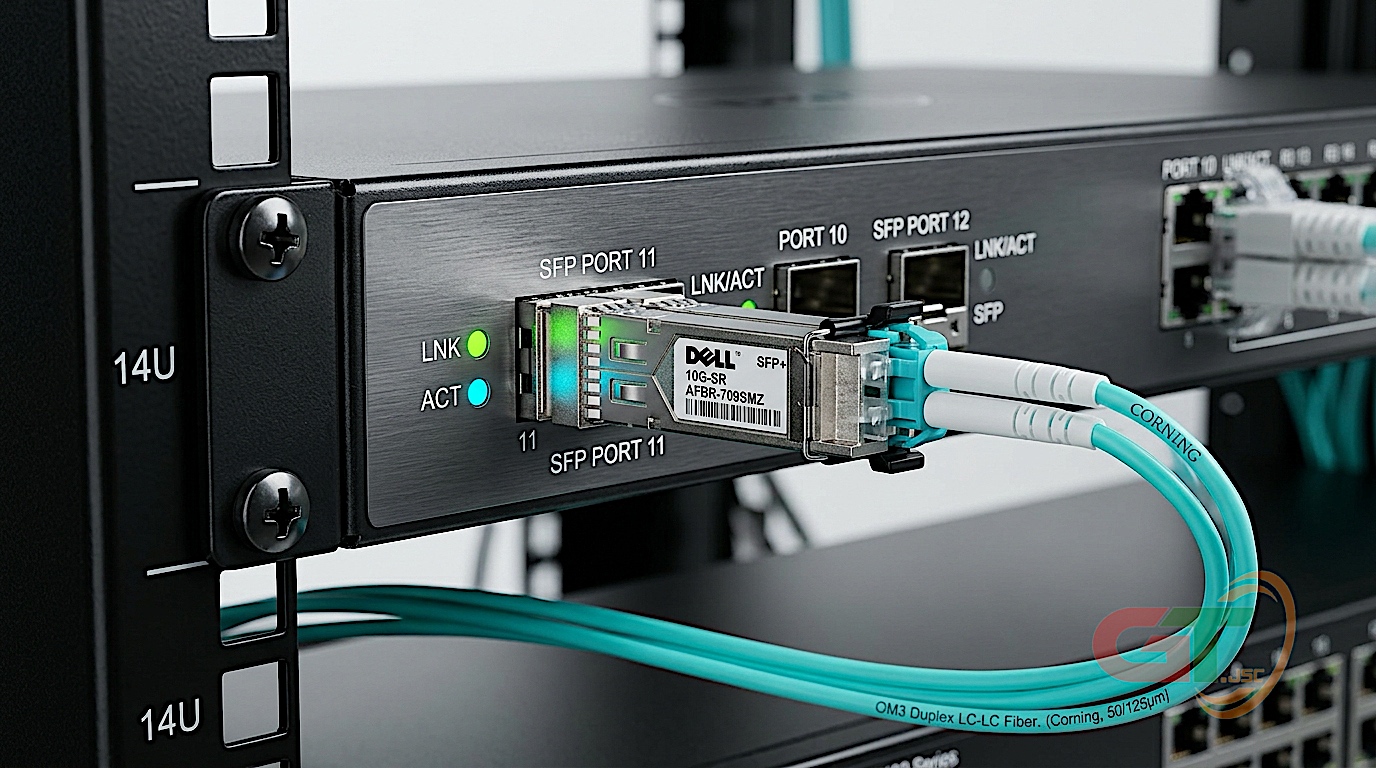 Ứng dụng module quang SFP GT cắm trên Switch Gigabit trong tủ mạng rack server Data Center